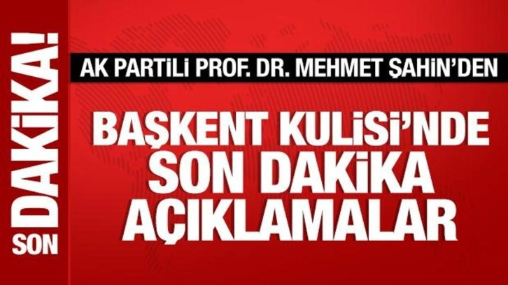 AK Partili Prof. Dr. Mehmet Şahin'den önemli açıklamalar