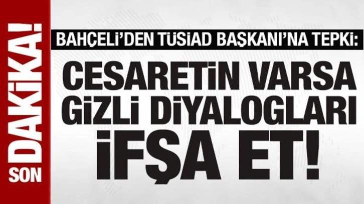 Bahçeli'den TÜSİAD Genel Başkanı'na tepki: Cesaretin varsa ifşa et!