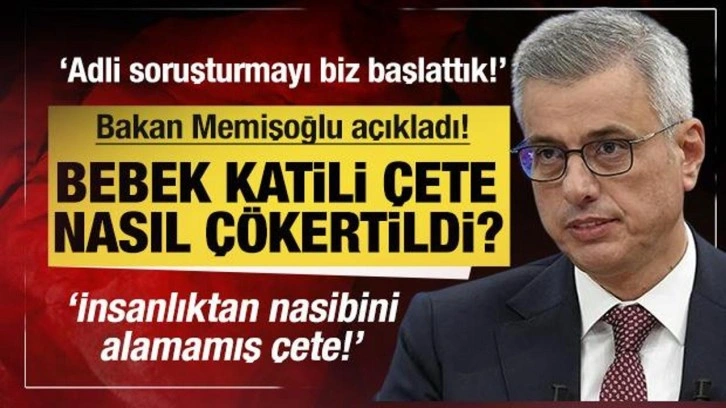 Bakan Memişoğlu açıkladı: Bebek katili çete nasıl çökertildi?