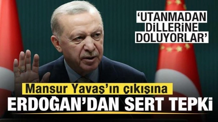 Başkan Erdoğan'dan Mansur Yavaş'a sert tepki: Utanmadan dillerine doluyorlar