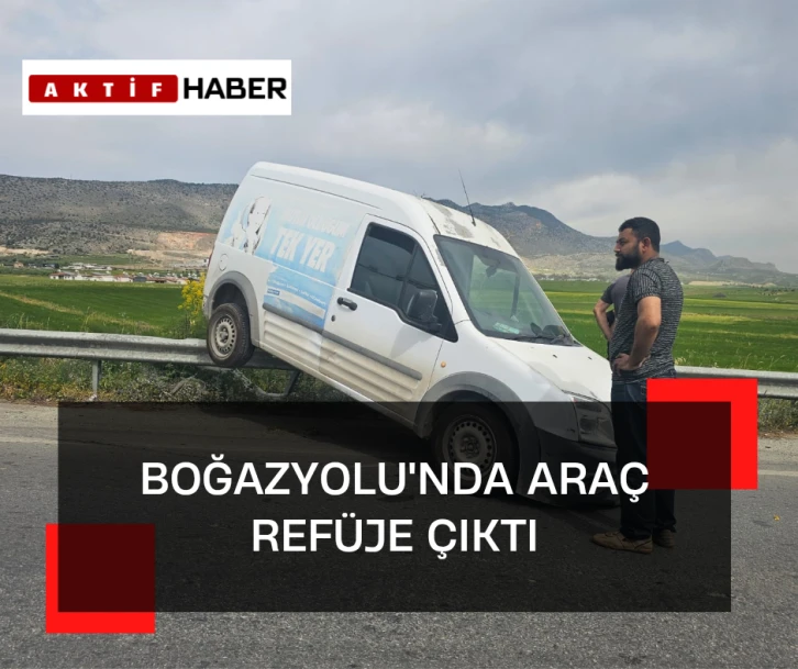 Boğazyolu'nda araç refüje çıktı