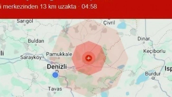 Denizli'de 3.9 şiddetinde deprem