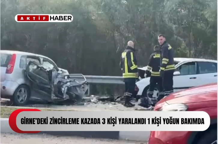  Girne'de zincirleme trafik kazası... 