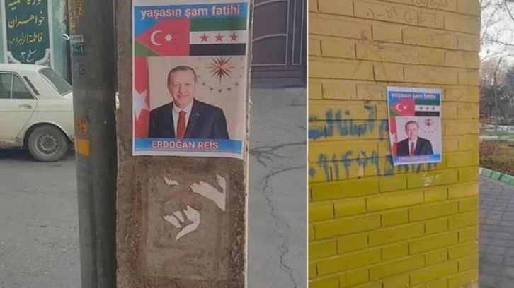 İran'ın sokaklarına asıldı! 'Şam Fatihi Erdoğan'