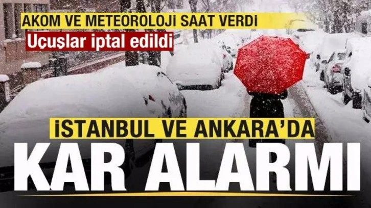 İstanbul'da kar alarmı! AKOM saat verdi! Uçuşlar iptal edildi