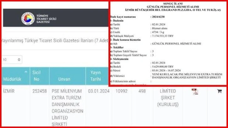 İzmir Belediyesi kurulmamış şirkete ihale verdi