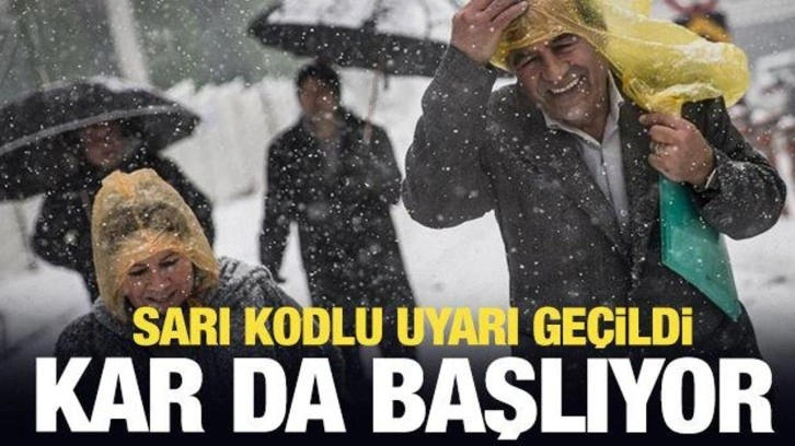 Kar yağışı başlıyor! Sarı kodlu uyarı...Sağanak ve fırtına etkili olacak!