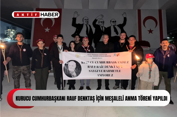  Kurucu Cumhurbaşkanı Denktaş için meşaleli anma töreni yapıldı