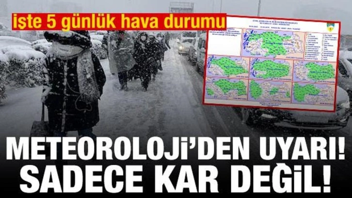 Meteoroloji'den uyarı üstüne uyarı! 5 günlük hava durumu yayınlandı