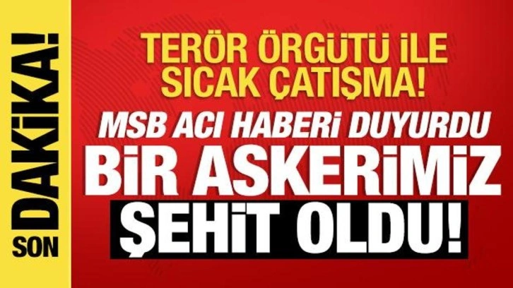 MSB acı haberi duyurdu: Pençe Kilit'te bir asker şehit oldu!