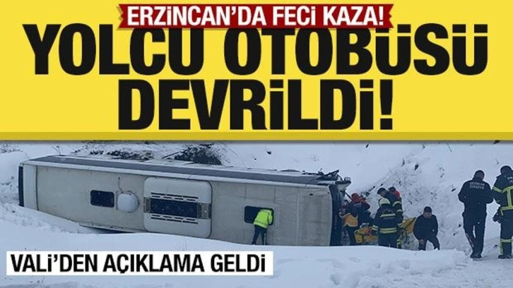 Son dakika... Erzincan'da feci kaza: Yolcu otobüsü devrildi!