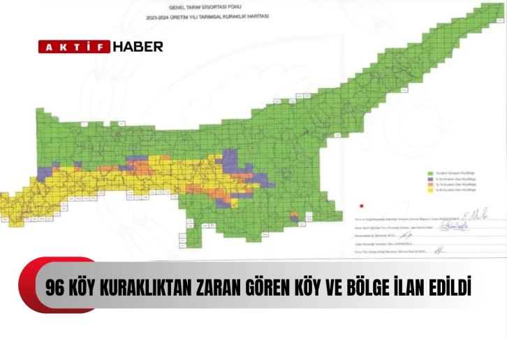  96 köy kuraklıktan zarar gören köy ve bölge ilan edildi...