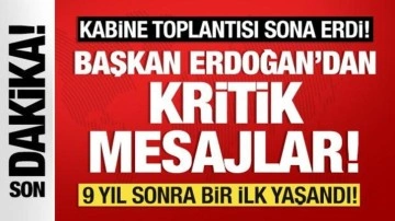 Cumhurbaşkanı Erdoğan'dan Kabine sonrasında açıklamalarda bulunuyor