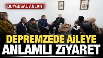 Cumhurbaşkanı Erdoğan'ın depremzede aileye ziyaretinde duygusal anlar