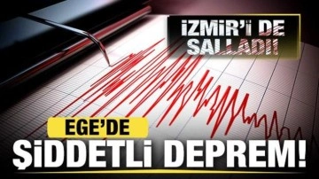 Ege Denizi'nde 5,2 büyüklüğünde şiddetli deprem! İzmir'i de salladı