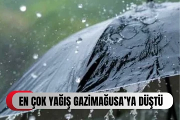  En çok yağış 43 kg ile Gazimağusa’ya düştü...