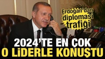 Erdoğan'dan diplomasi trafiği! 2024'te en çok o liderle konuştu