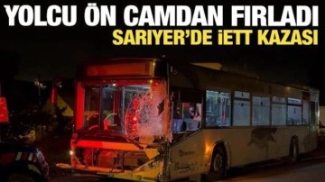 İETT ve minibüs çarpıştı! Yolcu ön camdan fırladı