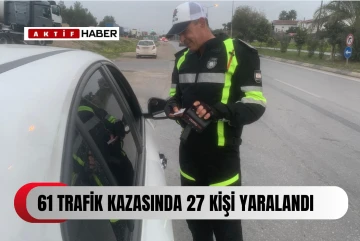 KKTC’de bir haftada 61 trafik kazası meydana geldi, kazalarda 27 kişi yaralandı.