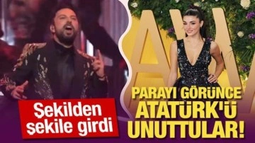 Parayı görünce Atatürk'ü unuttular! Tarkan ve Hande Erçel Suudi Arabistan'da sahne aldı