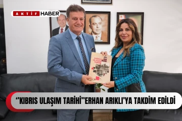  &quot;Kıbrıs Ulaşım Tarihi&quot; kitabı, Arıklı'ya takdim edildi