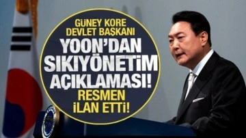 Son dakika: Güney Kore Devlet Başkanı Yoon'dan sıkıyönetim açıklaması! Resmen ilan etti