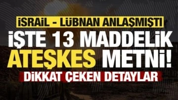 Son dakika: İşte İsrail-Lübnan arasındaki ateşkes anlaşmasının 13 maddelik tam metni!